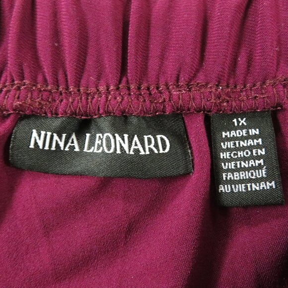 Nina Leonard JoggerSize 1X Plum Solid - Picture 7 of 8